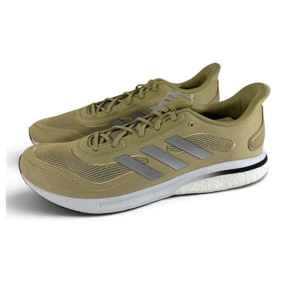 Size 16-Men’s adidas Supernova Running Shoes Gold White Running Shoes FX7414 NEW